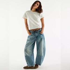 NWT We The Free Good Luck Mid-Rise Barrel Jeans